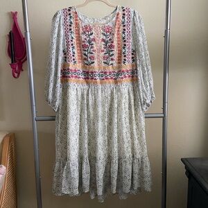 Floral Embroidered Boho Dress